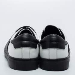 Balmain White/Black Leather  Low Top Sneakers Size 41