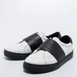 Balmain White/Black Leather  Low Top Sneakers Size 41