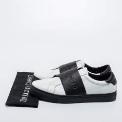 Balmain White/Black Leather  Low Top Sneakers Size 41