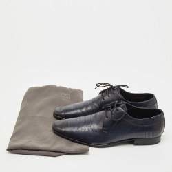Balmain Navy Blue Leather Lace Up Derby  Size 42