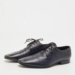 Balmain Navy Blue Leather Lace Up Derby  Size 42