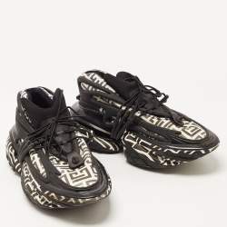Balmain Black/White Leather and Rubber Lace Up Sneakers Size 43