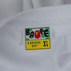 A Bathing Ape White City Logo Print Cotton Crew Neck T-Shirt XL