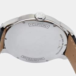 Baume & Mercier Black Stainless Steel Alligator Leather Clifton MOA10366 Men's Wristwatch 45 mm