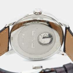 Pre Owned Baume & Mercier Silver Stainless Steel Alligator Leather Classima M0A08731 Men's Wristwatch 42 mm