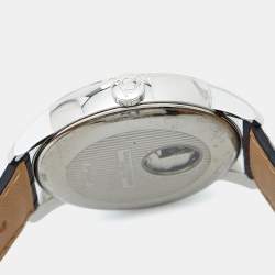 Pre Owned Baume & Mercier Silver Stainless Steel Alligator Leather Classima M0A08731 Men's Wristwatch 42 mm