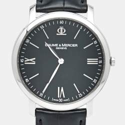 Pre Owned Baume & Mercier Black Stainless Steel Classima MOA08850 Men's Wristwatch 39 mm