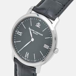 Pre Owned Baume & Mercier Black Stainless Steel Classima MOA08850 Men's Wristwatch 39 mm