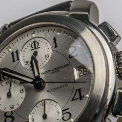 Baume & Mercier Silver Stainless Steel and Alligator Capeland MV045216 Men's Wristwatch 38MM