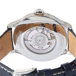 Baume & Mercier White Stainless Steel & Leather Capeland Worldtimer Men's Wristwatch 44mm
