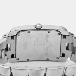 Pre Owned Baume & Mercier Silver White Stainless Steel Hampton 65310 Men's Wristwatch 26 mm