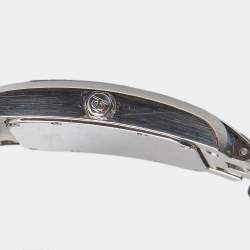 Pre Owned Baume & Mercier Silver White Stainless Steel Hampton 65310 Men's Wristwatch 26 mm
