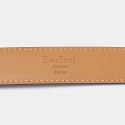 Berluti Black Leather Classic Buckle Belt 85CM
