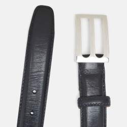 Berluti Black Leather Classic Buckle Belt 85CM