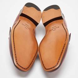 Berluti Brown Leather Strap Detail Penny Loafers Size 39.5