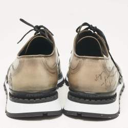 Berluti Olive Green Ombre Leather Fast Track Sneakers Size 42.5