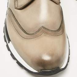 Berluti Olive Green Ombre Leather Fast Track Sneakers Size 42.5