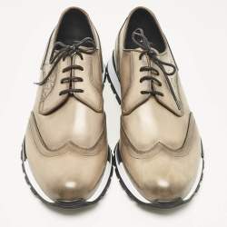 Berluti Olive Green Ombre Leather Fast Track Sneakers Size 42.5