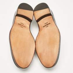 Berluti Grey Leather Penny Loafers Size 40.5