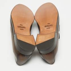 Berluti Brown Leather Penny Loafers Size 40.5