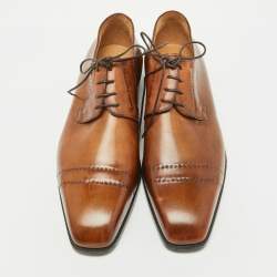 Berluti Brown Leather Lace Up Derby Size 41.5