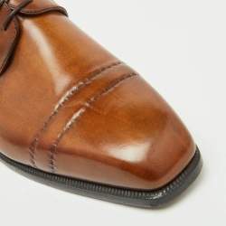 Berluti Brown Leather Lace Up Derby Size 41.5
