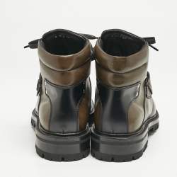 Pre Owned Berluti Brown/Black Leather Brunico 2 Ankle Boots Size 42