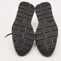 Pre Owned حذاء رياضي بيرلوتي برباط علوي منخفض جلد بروغ أسود مقاس 41.5