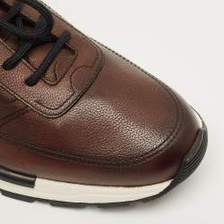 Pre Owned حذاء رياضي بيرلوتي برباط علوي منخفض جلد بروغ أسود مقاس 41.5