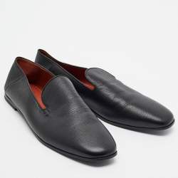 Pre Owned Berluti Escale Size 45.5 Black Leather Smoking Slippers
