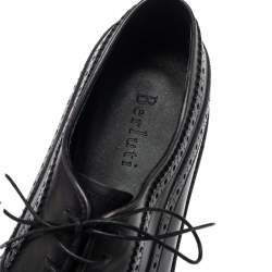 Berluti Dark Grey Brogue Leather Lace Up Oxfords Size 44