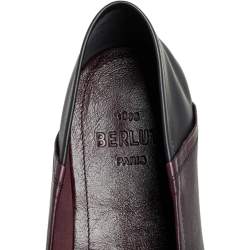 Pre Owned Berluti Burgundy Leather Lorenzo Penny Slip On Loafers Size 43