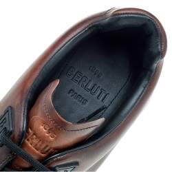Berluti Brown Leather Golf Brogue Low Top Sneakers Size 42