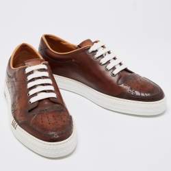 Pre Owned Berluti Brown Ombre Leather Playtime Lace Up Sneakers Size 43
