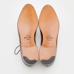 Berluti Brown Leather Alessandro Galet Scritto Lace Up Oxfords Size 43.5