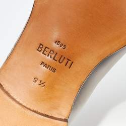 Berluti Brown Leather Alessandro Galet Scritto Lace Up Oxfords Size 43.5