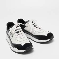 Pre Owned Berluti White/Black Leather Low Top Sneakers Size 42.5