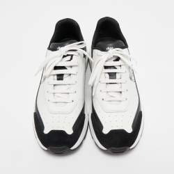 Pre Owned Berluti White/Black Leather Low Top Sneakers Size 42.5