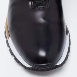 Pre Owned Berluti Black Leather Lace Up Sneakers Size 42.5