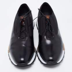 Pre Owned Berluti Black Leather Lace Up Sneakers Size 42.5