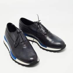 Pre Owned Berluti Two Tone Brogue Leather Fast Track Sneakers Size 40