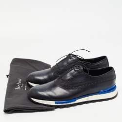 Pre Owned Berluti Two Tone Brogue Leather Fast Track Sneakers Size 40