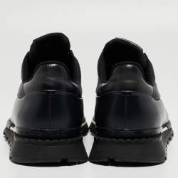 Berluti Navy Blue Leather Fast Track Sneakers Size 43.5