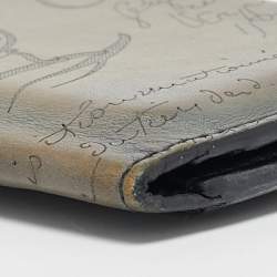 Berluti Olive Green Leather Scritto Card Case