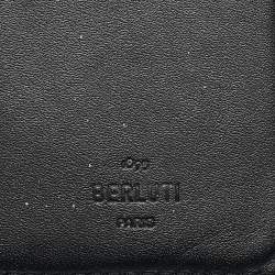 Berluti Olive Green Leather Scritto Card Case