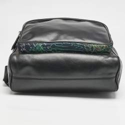 Berluti Black/Multicolor Nylon, Leather and Mesh Printed Backpack