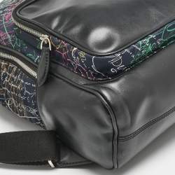 Berluti Black/Multicolor Nylon, Leather and Mesh Printed Backpack