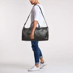 Pre Owned Berluti Nero Grigio Leather Jour Off MM Duffle Bag