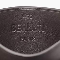 Pre Owned Berluti Brown Leather Bambou Scritto Card Holder