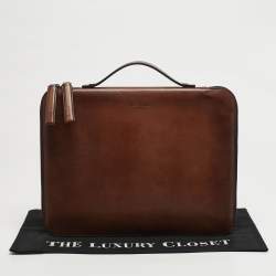 Pre Owned Berluti Nino Brown Leather Briefcase